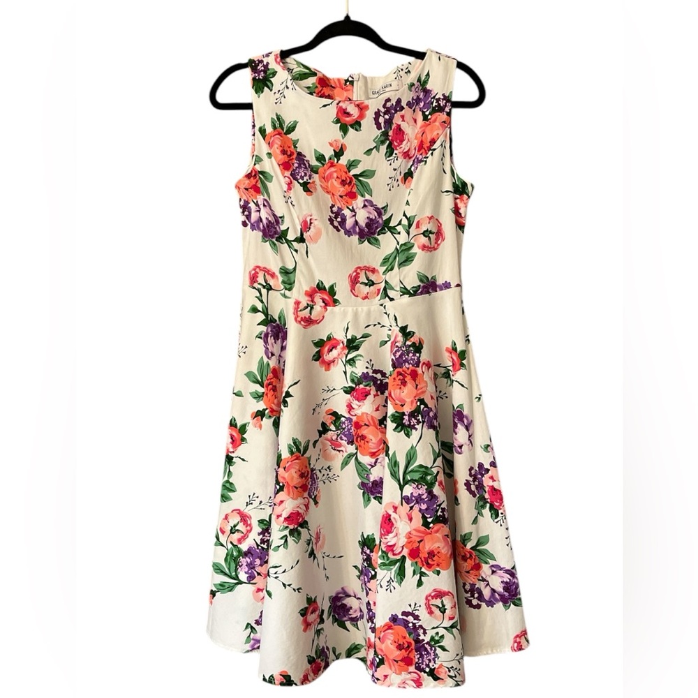 Grace Karin floral print a line dress
